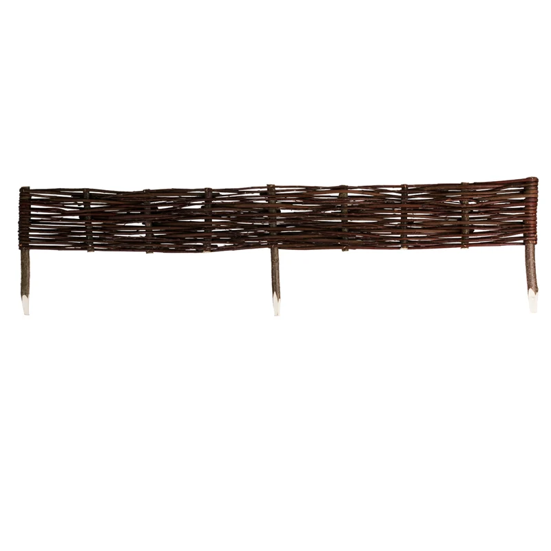 Domitia wicker garden fence, wicker palisade, wicker edging for flowerbeds, set of 5 pieces TheWickerStories