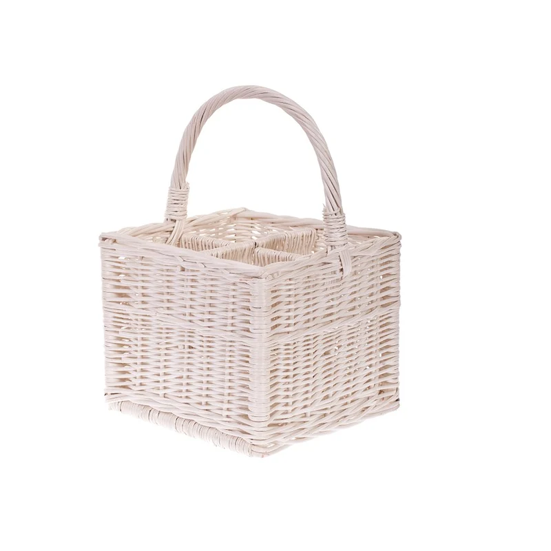 Gaudios wicker basket, bottle crate, carrier with compartments and handle TheWickerStories
