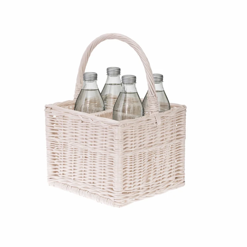 Gaudios wicker basket, bottle crate, carrier with compartments and handle TheWickerStories