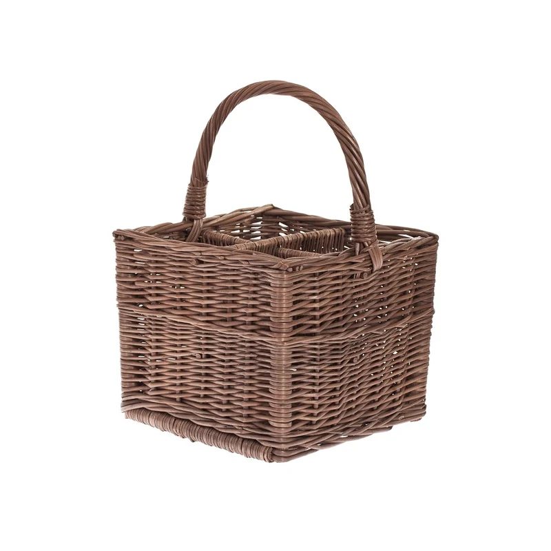 Gaudios wicker basket, bottle crate, carrier with compartments and handle TheWickerStories