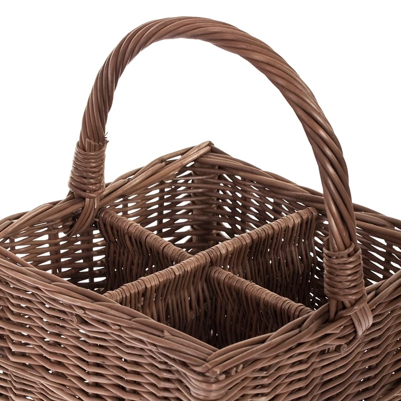 Gaudios wicker basket, bottle crate, carrier with compartments and handle TheWickerStories