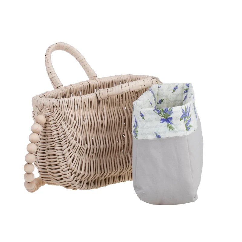 Raja wicker handbag with white lining and handle TheWickerStories