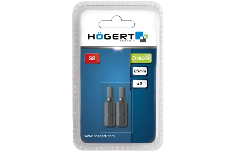 Końcówki wkrętakowe HEX 6, 25mm, 2 szt