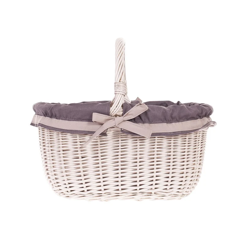 Walerissa wicker shopping basket, basket for mushrooms and picnic, decorative gift basket with trim TheWickerStories
