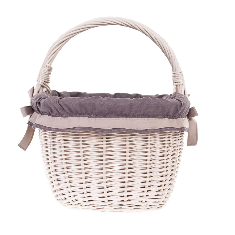 Walerissa wicker shopping basket, basket for mushrooms and picnic, decorative gift basket with trim TheWickerStories