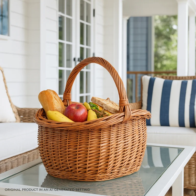 Waldissa wicker shopping basket, mushroom and picnic basket, decorative gift basket TheWickerStories