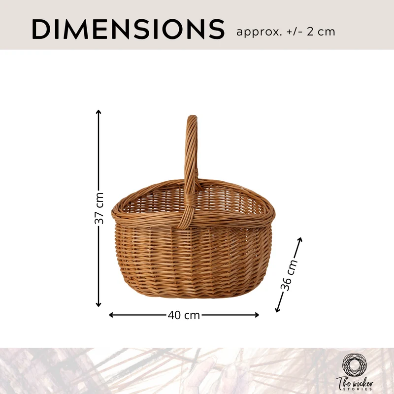 Waldissa wicker shopping basket, mushroom and picnic basket, decorative gift basket TheWickerStories