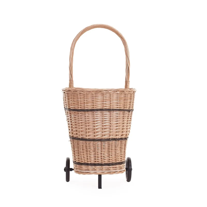 Favoren mobile wicker basket for transporting wood and goods TheWickerStories