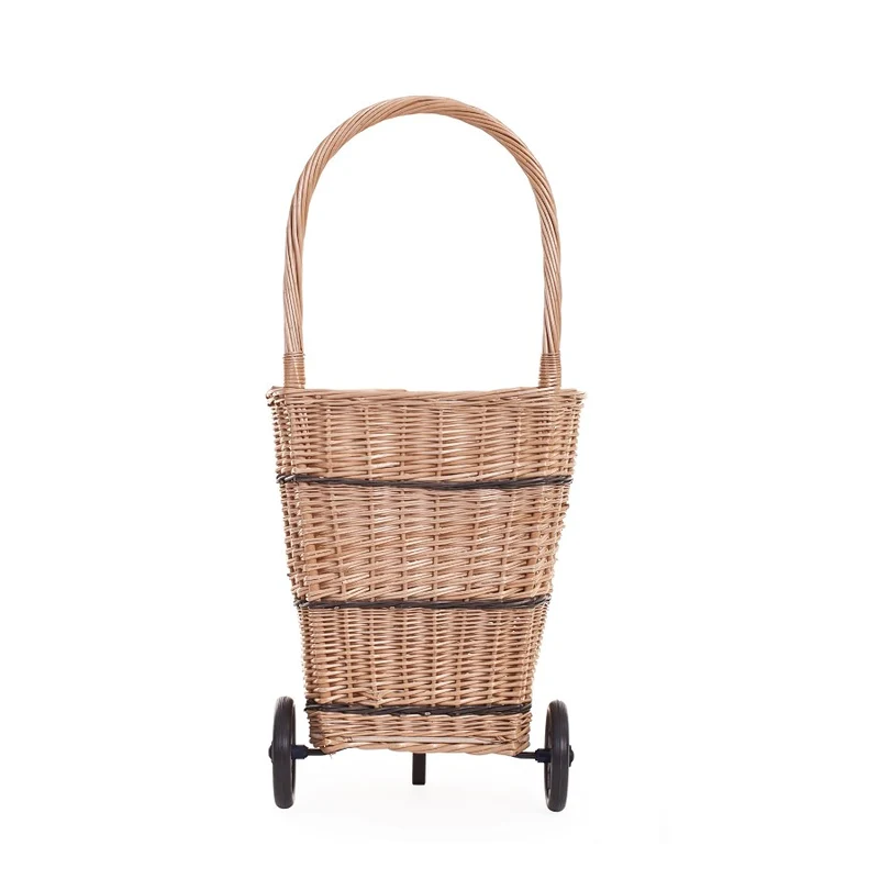 Favoren mobile wicker basket for transporting wood and goods TheWickerStories