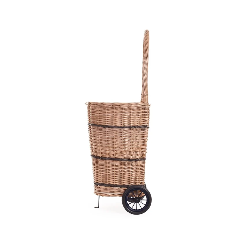 Favoren mobile wicker basket for transporting wood and goods TheWickerStories