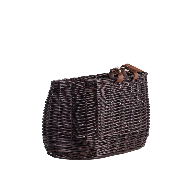 Marone wicker bike basket with straps TheWickerStories