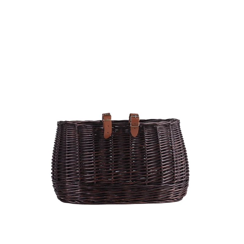 Marone wicker bike basket with straps TheWickerStories