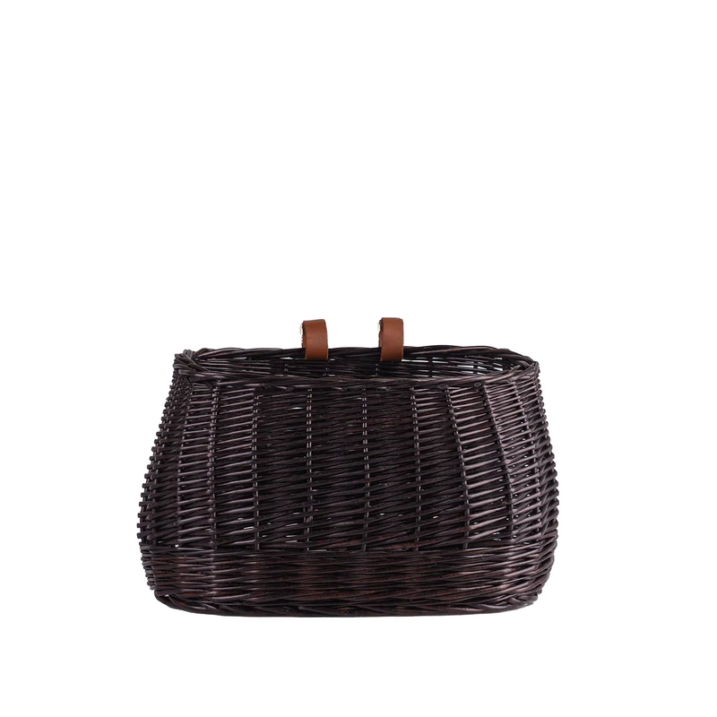 Marone wicker bike basket with straps TheWickerStories