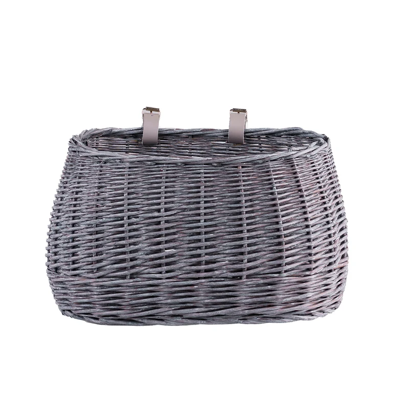 Marone wicker bike basket with straps TheWickerStories