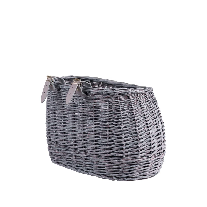 Marone wicker bike basket with straps TheWickerStories