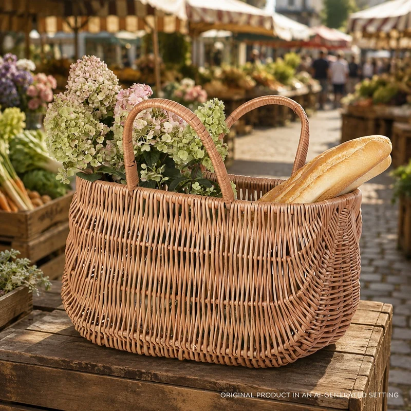 Werlissa wicker shopping basket with handles TheWickerStories
