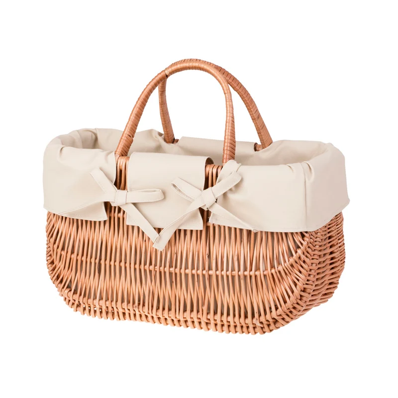 Werlissa wicker bag, women's handbag, picnic basket with handles and trim TheWickerStories