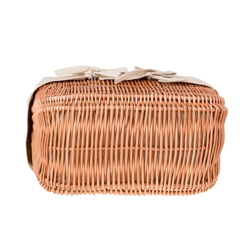Werlissa wicker bag, women's handbag, picnic basket with handles and trim TheWickerStories
