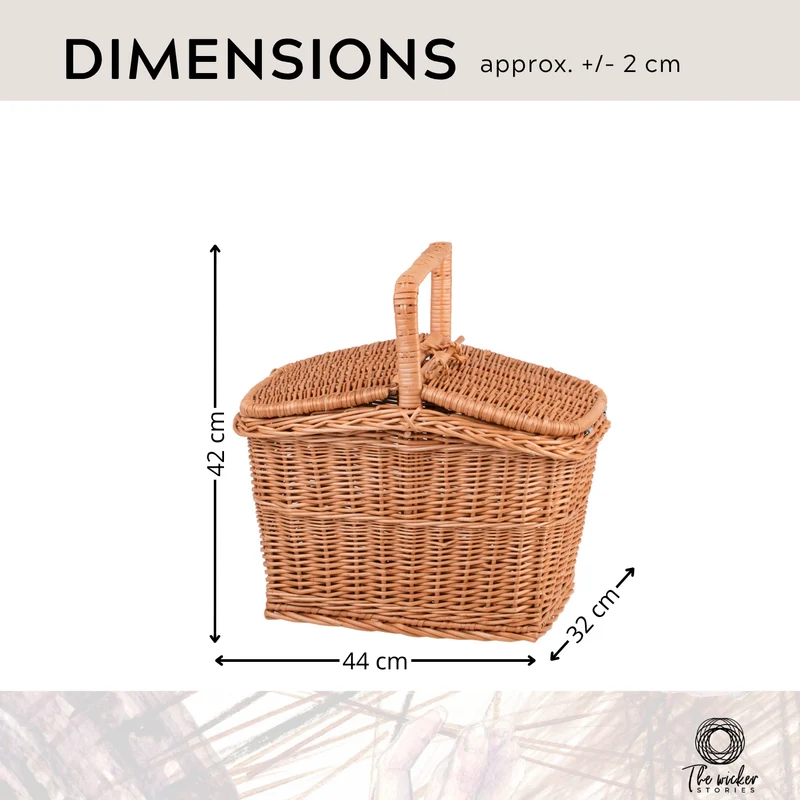 Kastulia wicker picnic basket, shopping basket with handle and lid TheWickerStories