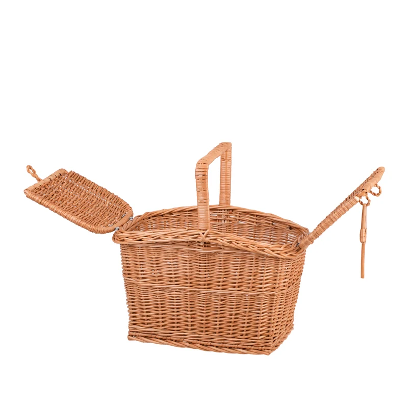 Kastulia wicker picnic basket, shopping basket with handle and lid TheWickerStories
