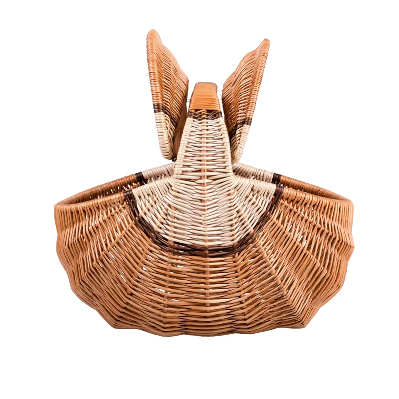 Kastelia wicker picnic basket, shopping basket with handle and lid TheWickerStories