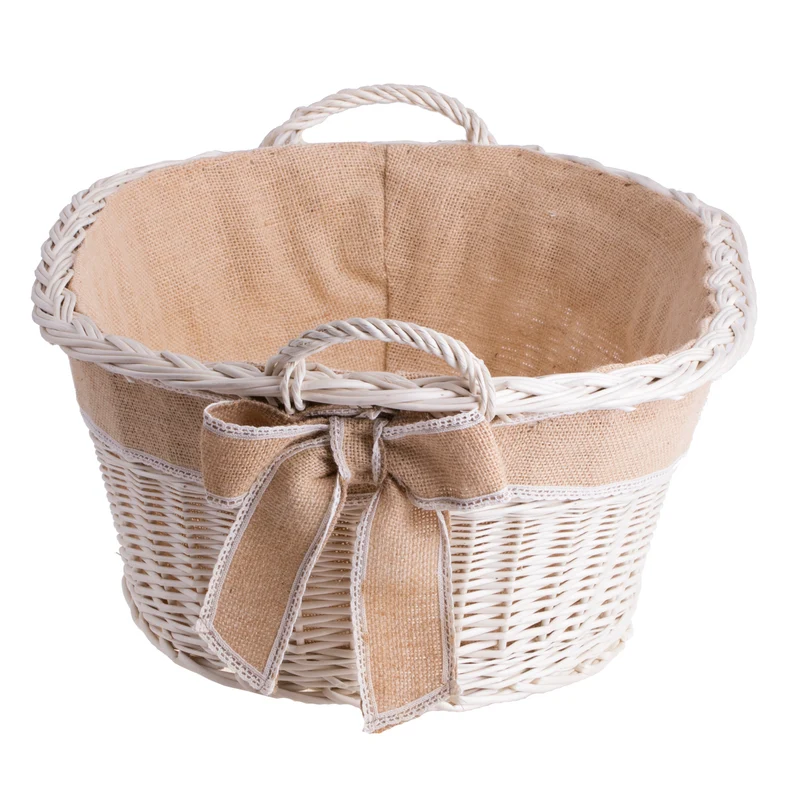 Milvus wicker basket with jute trim and handles TheWickerStories