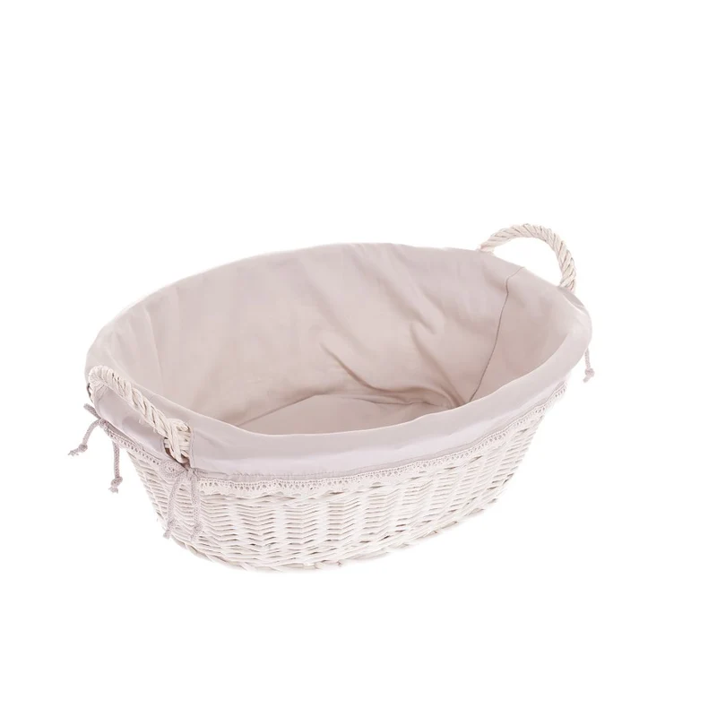 Milvus wicker basket with handles and beige lining TheWickerStories