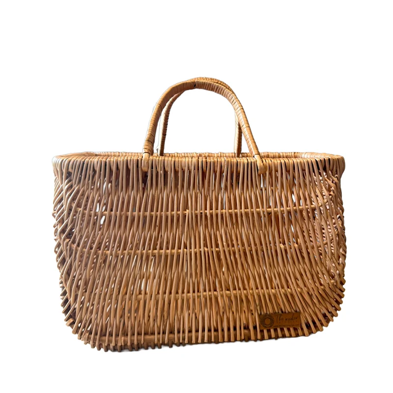 Werlissa wicker bike basket, bicycle basket with leather straps TheWickerStories