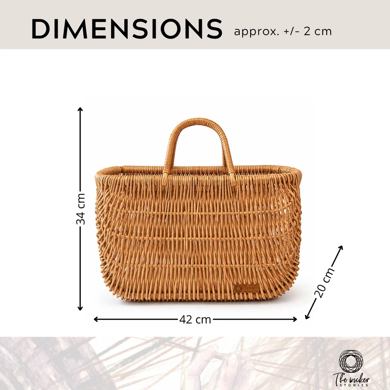 Werlissa wicker bike basket, bicycle basket with leather straps TheWickerStories