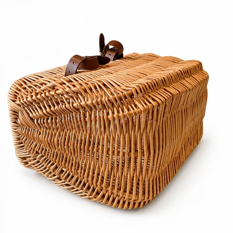Werlissa wicker bike basket, bicycle basket with leather straps TheWickerStories