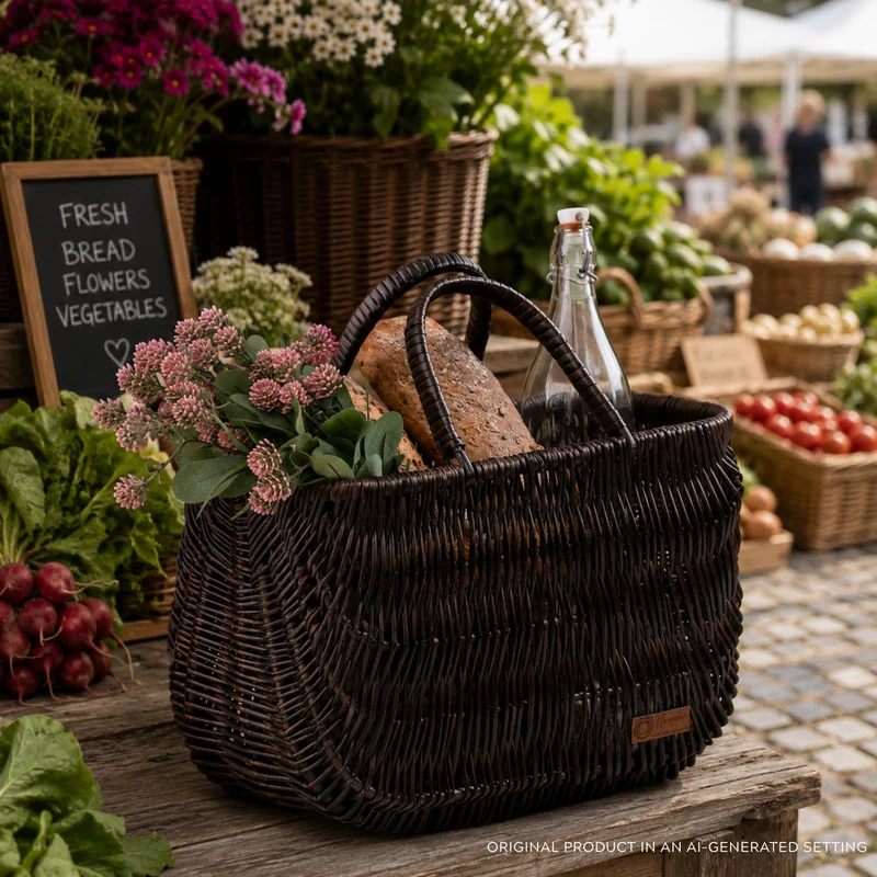 Werlissa wicker bag, women's handbag, picnic basket with handles TheWickerStories