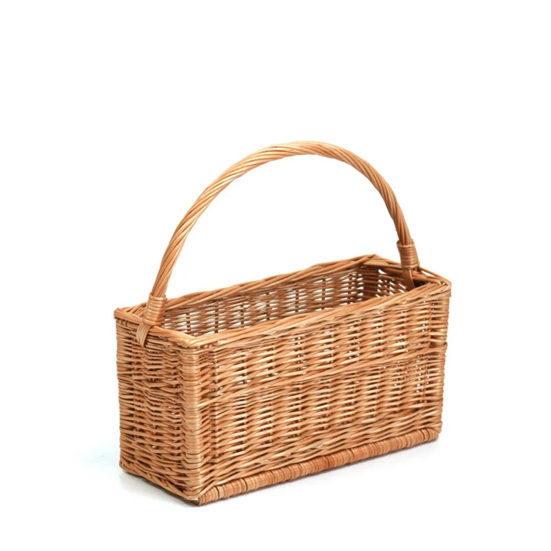 Gavis wicker magazine basket, accessory storage container, magazine rack with handle TheWickerStories