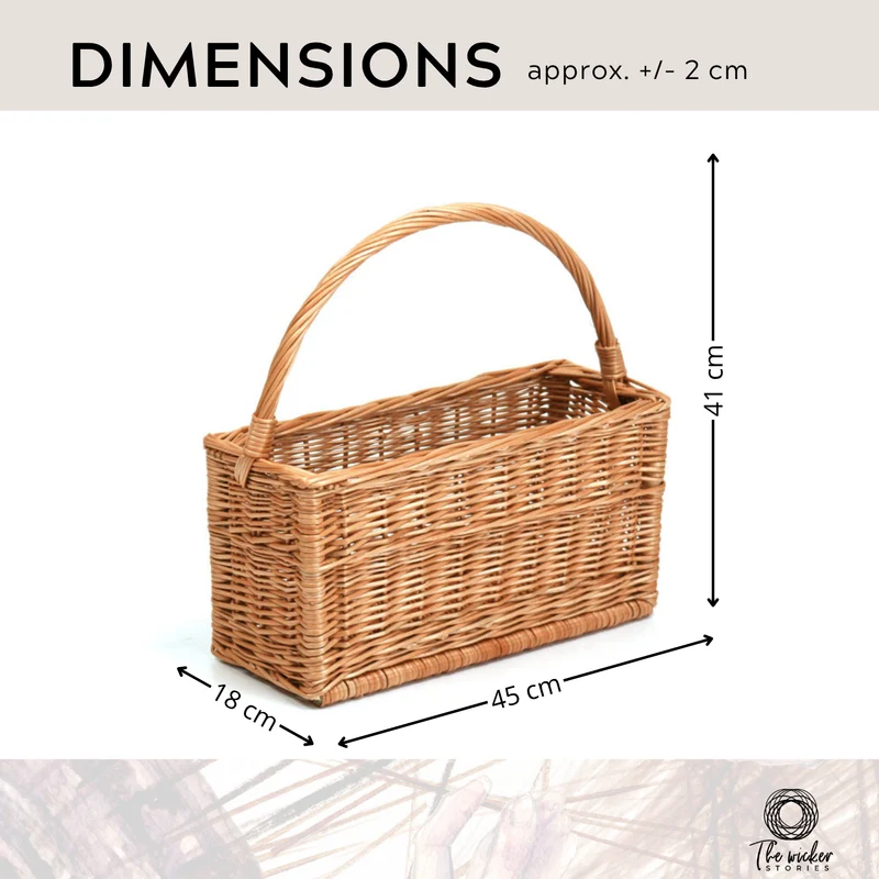 Gavis wicker magazine basket, accessory storage container, magazine rack with handle TheWickerStories