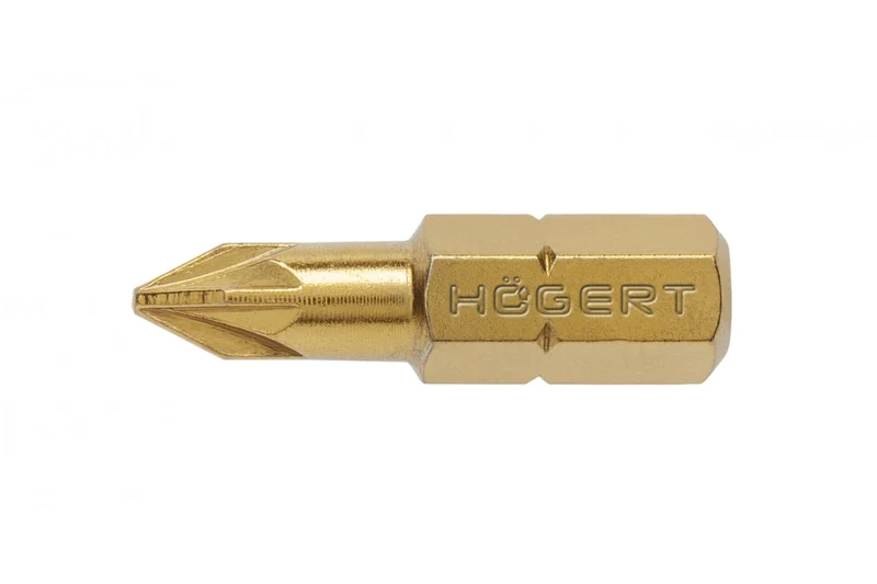 Końcówki wkrętakowe PZ1, 25 mm, stal S2, pokryte azotkiem tytanu, 5 szt