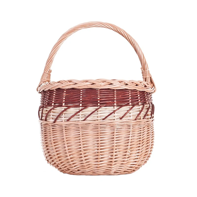Wictor shopping basket with a wicker handle TheWickerStories