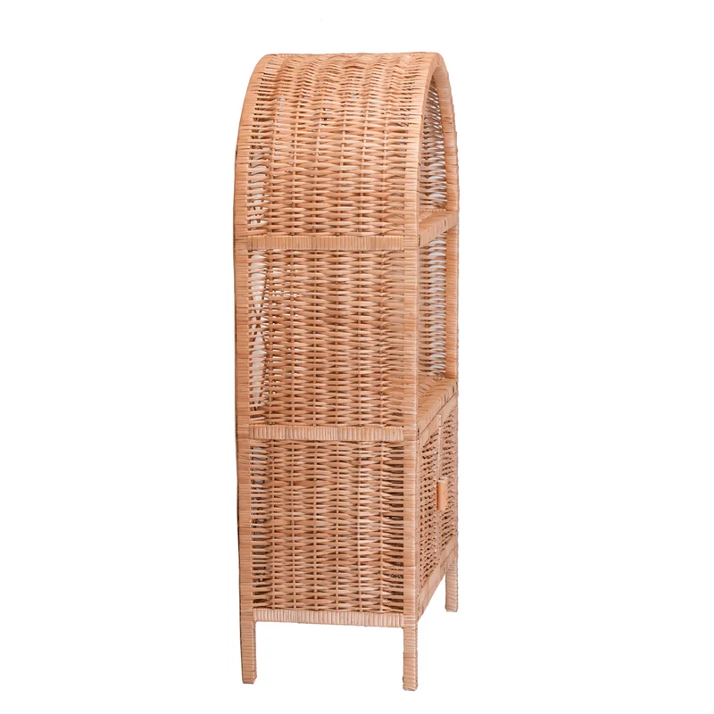 Camellia wicker shelf, wicker furniture, storage cabinet with shelves TheWickerStories