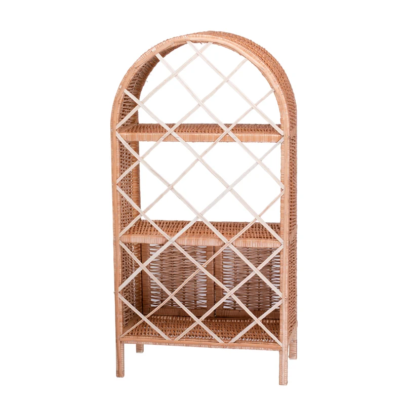 Camellia wicker shelf, wicker furniture, storage cabinet with shelves TheWickerStories