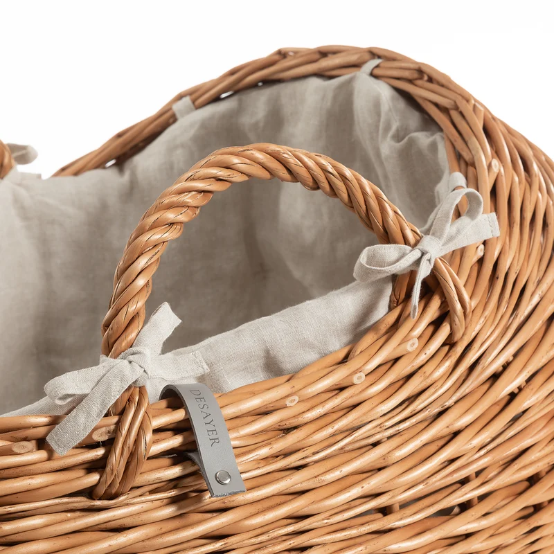 Desayer wicker baby cot and changing basket with beige lining TheWickerStories