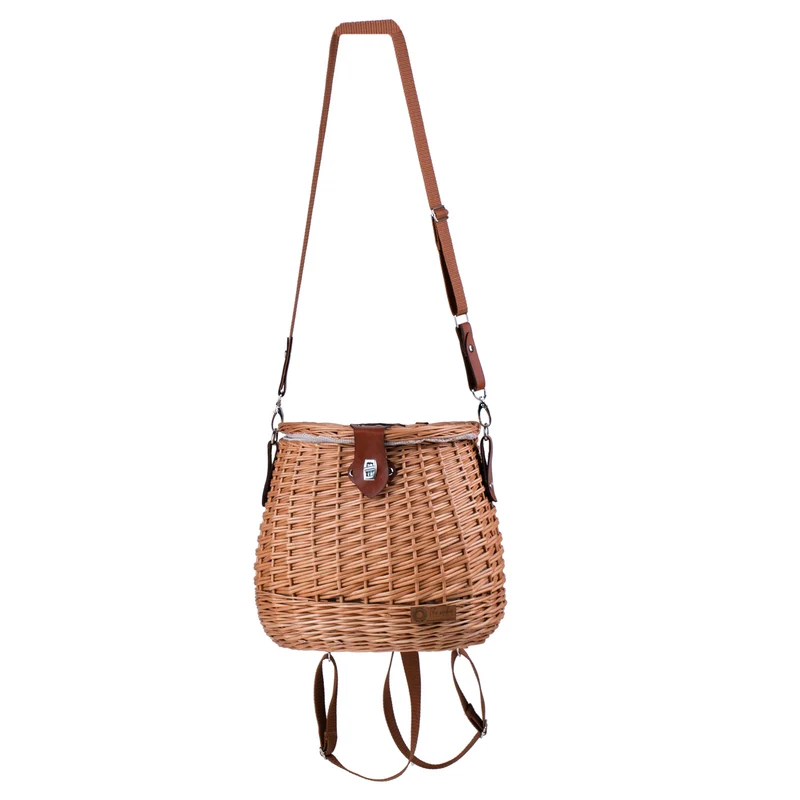 Scout wicker backpack, wicker back basket with trim TheWickerStories