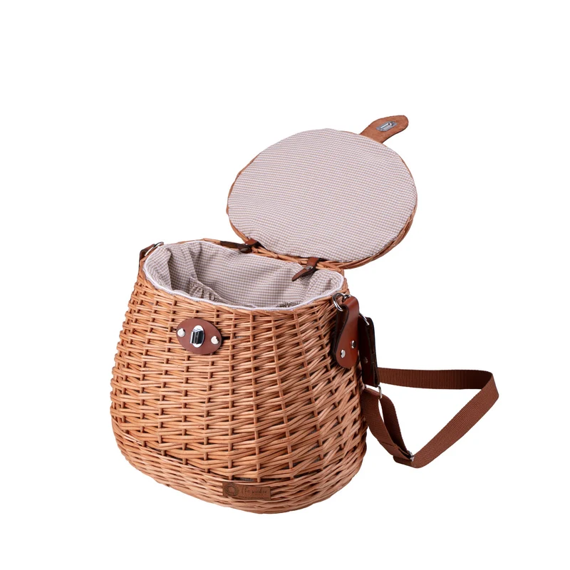 Scout wicker backpack, wicker back basket with trim TheWickerStories