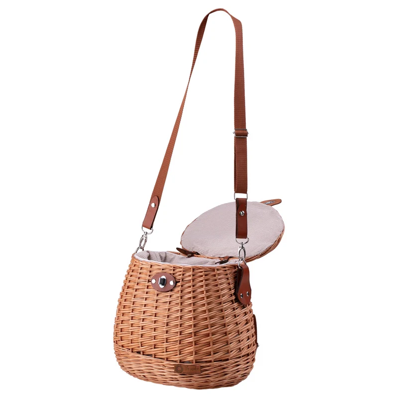 Scout wicker backpack, wicker back basket with trim TheWickerStories