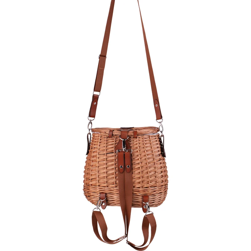 Scout wicker backpack, wicker back basket with trim TheWickerStories
