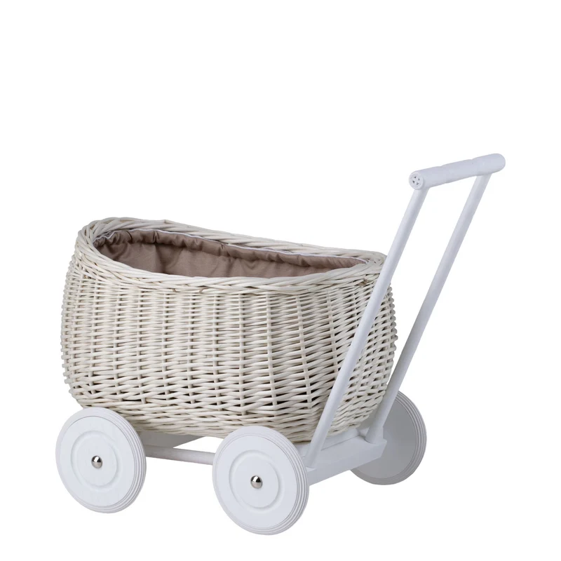 Luke wicker pushcart with pink lining TheWickerStories