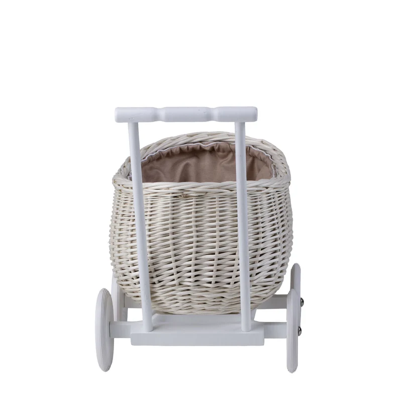 Luke wicker pushcart with pink lining TheWickerStories