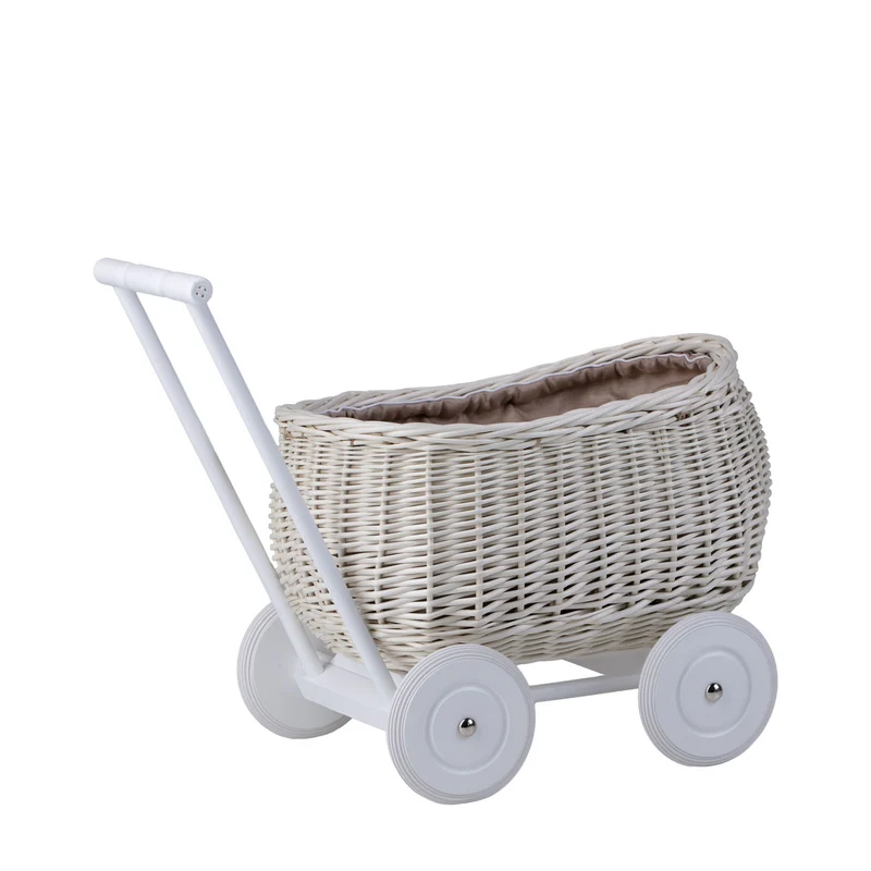 Luke wicker pushcart with pink lining TheWickerStories