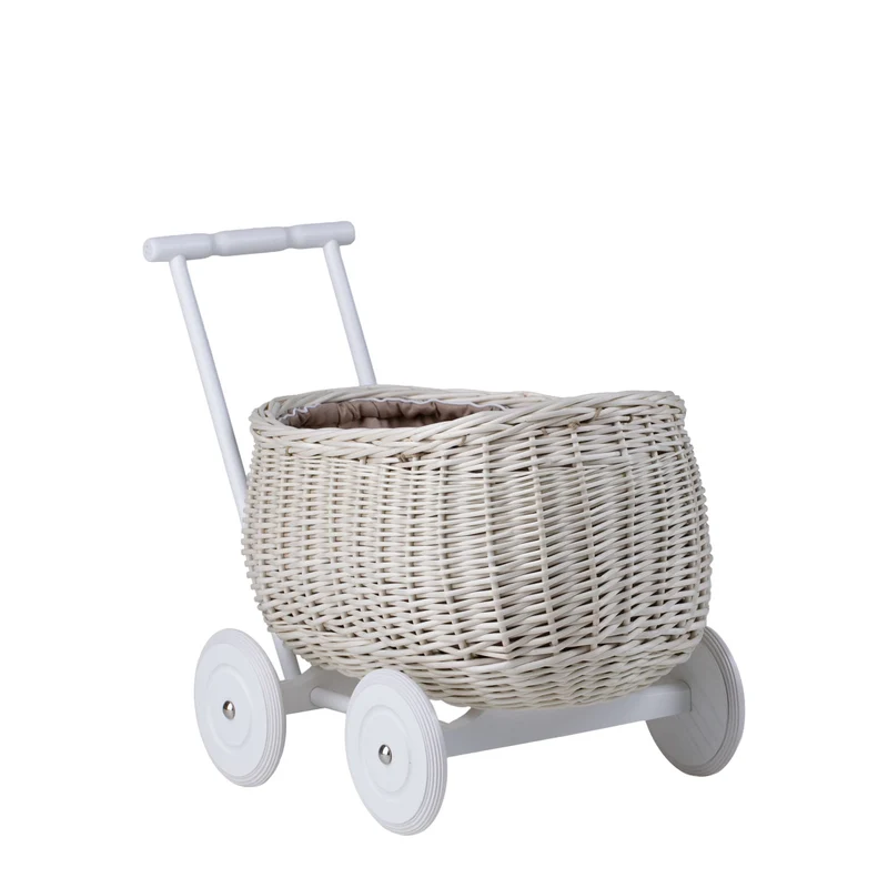 Luke wicker pushcart with pink lining TheWickerStories