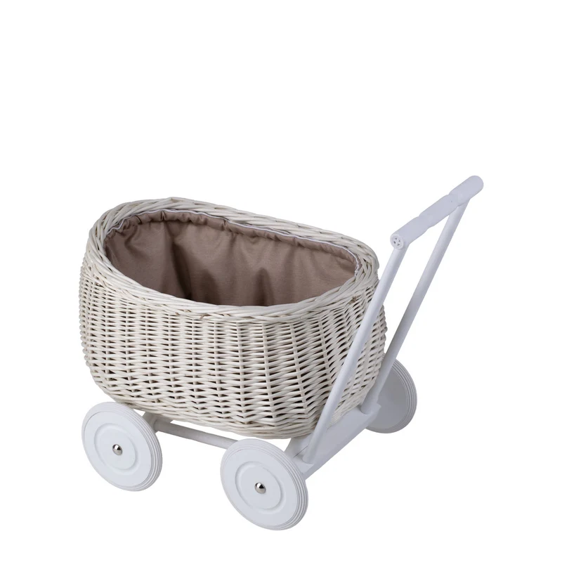 Luke wicker pushcart with pink lining TheWickerStories