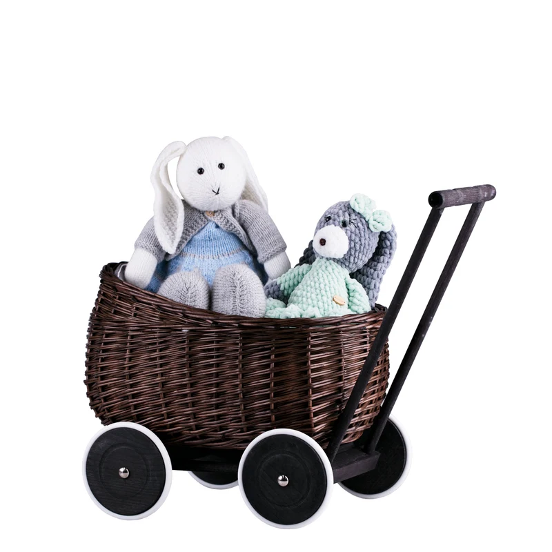 Luke wicker pushcart with grey lining TheWickerStories