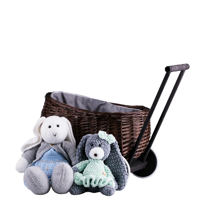 Luke wicker pushcart with grey lining TheWickerStories