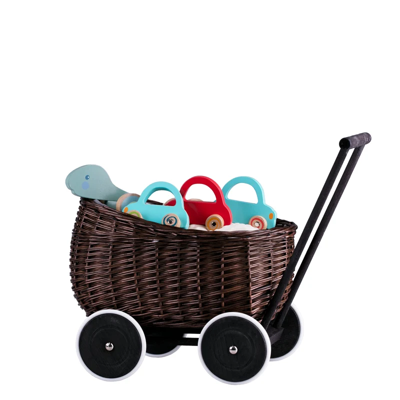 Luke wicker pushcart with grey lining TheWickerStories